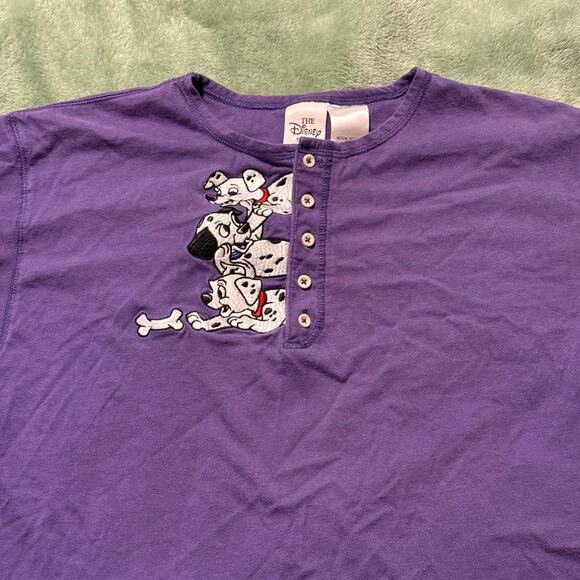 Disney 101 Dalmatians Purple Henley Tee Medium - Picture 6 of 8